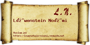 Löwenstein Noémi névjegykártya